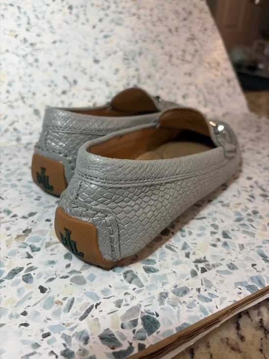 Lauren Ralph Lauren Gray Caliana Leather Driving Loafers Size 6.5B Snake - Picture 6 of 8